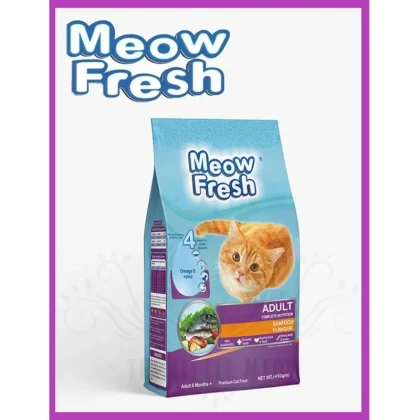 Meow Fresh - Adult Dry Cat Food - Seafood Flavor Cat Food- 450 Grams - Best Cat Food