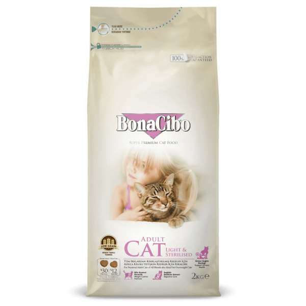 Bonacibo Adult Cat Light & Sterilised Cat food 2kg