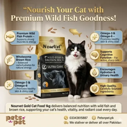 Nourvet Gold Cat Food Wild Fish and Brown Rice Flavor 1kg