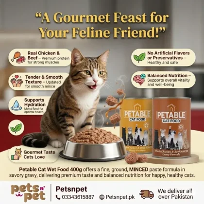 Petable Cat Wet Food 400g Tin Chicken and Beef Flavor