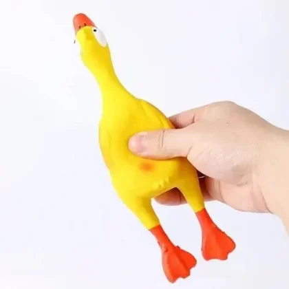 Pet Trust Squawking Duck Rubber Squeeze Cat and Dog Toys Yellow Large Duck Toy