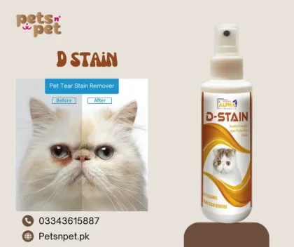 Gently remove tear stains from your pet’s eyes with D Stain – safe, effective, and easy to use for dogs and cats. No harsh chemicals or irritation