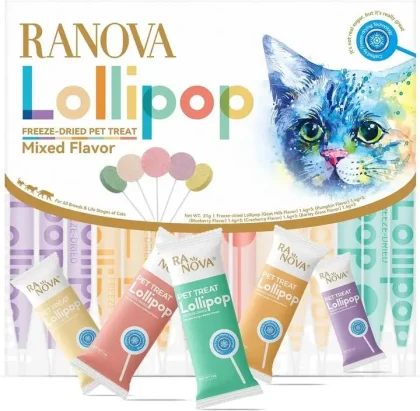 Discover Ranova Freeze-Dried Cat Lollipops – tasty, all-natural treats that cats love! High in protein, grain-free, and perfect for rewarding your furry friend.