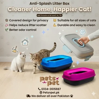 Cat Litter Tray Box with Lid Covered Cat Litter Box