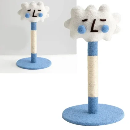 Emojis Cat Climbing Frame with wear-resistant sisal. Non-shedding vertical scratching board & toy to protect furniture and keep cats active.