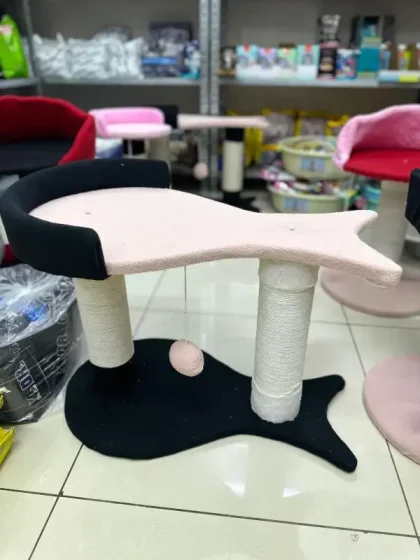 Buy Fish Style Cat Tree Scratching Post for cats. Unique fish design with sisal scratching post, comfy sitting area & durable build – perfect for climbing, playing & relaxing.