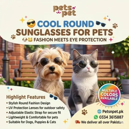 Dog Puppy Cats Fashion Cool Glasses Round Sunglasses Eyewear