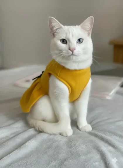 Add sunshine to your cat’s style with this Bright Yellow Cat Dress. Soft, comfy, and elegant — available in S, M, L sizes only at Petsnpet.pk!