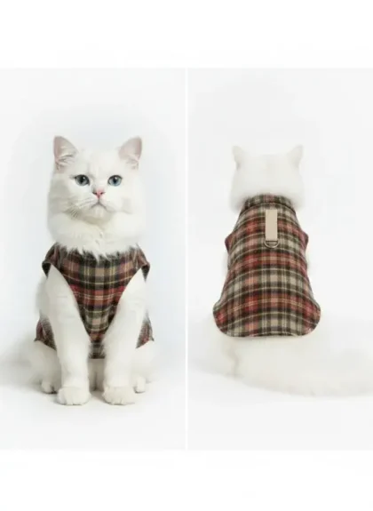 Keep your cat warm and stylish this winter with the Plaid Cat Winter Vest. Soft, cozy, and available in S, M, L sizes. Shop now at Petsnpet.pk
