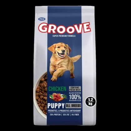 Buy Groove Puppy Food 1.2KG in Chicken & Beef Flavor for complete and balanced nutrition. This high-protein formula supports healthy growth, strong bones,
