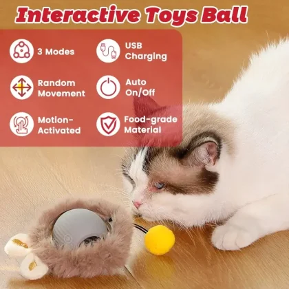 Buy Interactive Cat Toys Ball – Smart Self-Rolling Ball for Cats and Dogs with automatic 360° rotating motion at the best price in Pakistan. This durable, rechargeable rolling cat ball keeps pets active, playful, and mentally stimulated all day. Perfect for indoor exercise and endless fun.