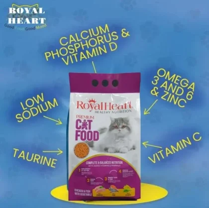 Buy Royal Heart Cat Food 400g with high-protein chicken and fish. Supports strong muscles, healthy digestion, shiny coat & immunity. Suitable for all cats.