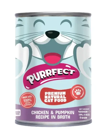 Purrfect Wet Cat Food with Chicken and Carrot in Broth – 400g Healthy & Tasty Cat Meal