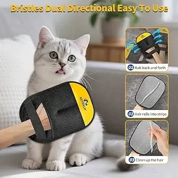 Pet Hair Removal Glove for Dogs & Cats, Newly Upgraded Reusable Electrostatic Pet Hair Gloves, Pet Hair Remover Tool for Clothing, Couch, Carpet, Car Seat