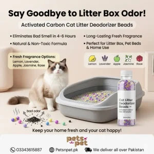 Cat Litter Deodorizer Litter Box Odor Eliminator Beads Renew Activated Carbon Natural-Extract Deodorant for Home
