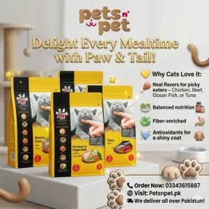🐾 Paw & Tail Adult Cat Food – 1kg (Chicken / Beef / Ocean Fish / Tuna Flavor) 🐾