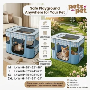 Portable Foldable Pet Playpen for Dogs & Cats – Waterproof Pop-Up Indoor/Outdoor Pet Tent Kennel