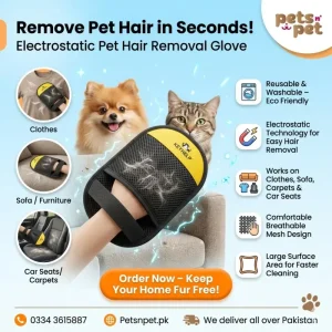 Pet Hair Removal Glove for Dogs & Cats, Newly Upgraded Reusable Electrostatic Pet Hair Gloves, Pet Hair Remover Tool for Clothing, Couch, Carpet, Car Seat
