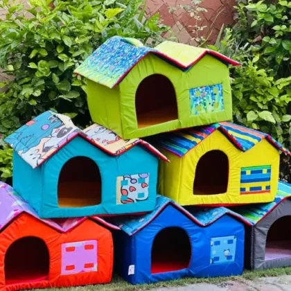Double hut cat house