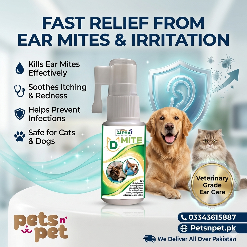 Alpha D ear mite drops for dogs and cats treatment