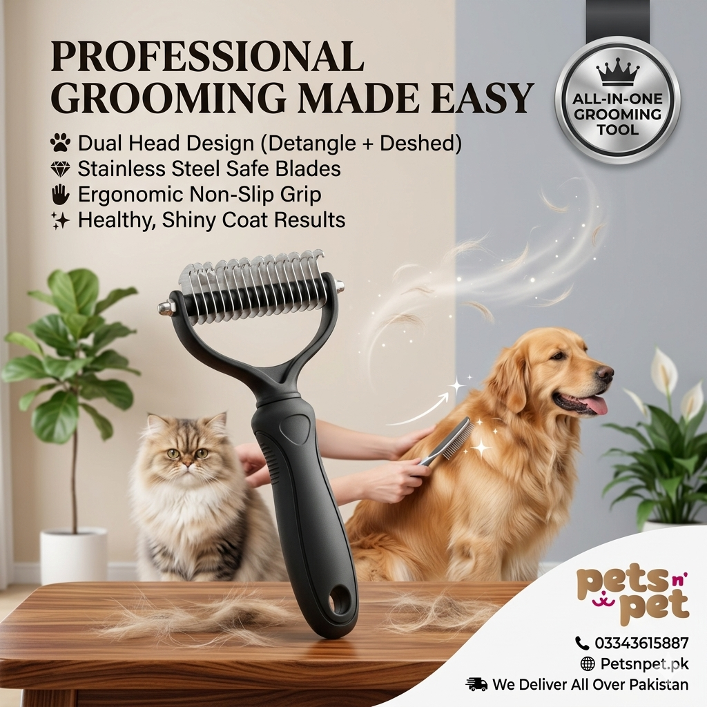 High-quality pet dematting comb with dual heads