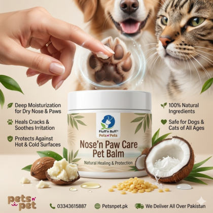 Nose’n Paw Pet Balm to nourish, protect, and heal skin.