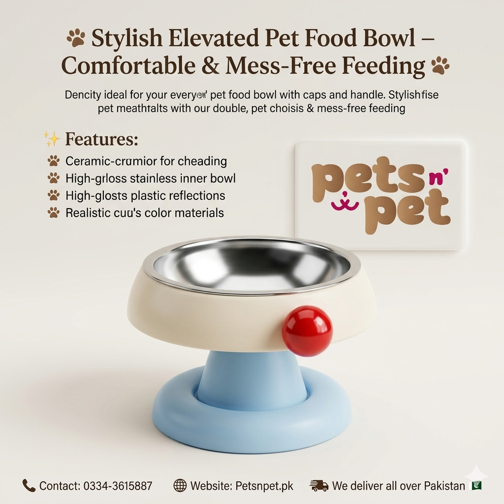 Anti-Slip Elevated Pet Food Bowl – Comfortable & Mess-Free Feeding