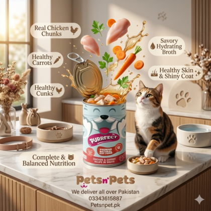 Purrfect Gourmet Wet Cat Food – Real Chicken & Carrot in Savory Broth, 400g