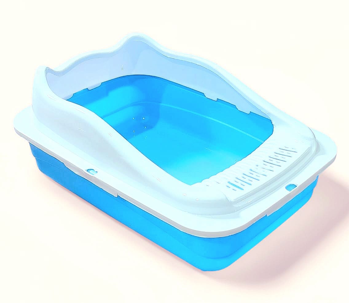 Rectangle Semi-Closed Anti-Splash Cat Litter Box, Size 15x12