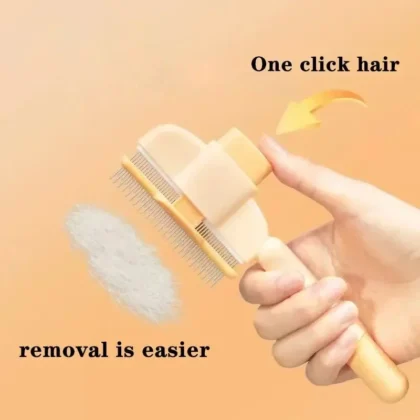 Self-Cleaning Pet Flea Comb – Grooming Brush for Cats & Dogs