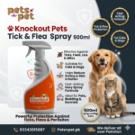 🐾 Knockout Pets Tick & Flea Spray 500ml – Powerful Protection Against Ticks, Fleas & Parasites