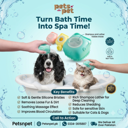 Buy Best Soft Silicone Massage Bath Brush for Cats & Dogs Online in Pakistan