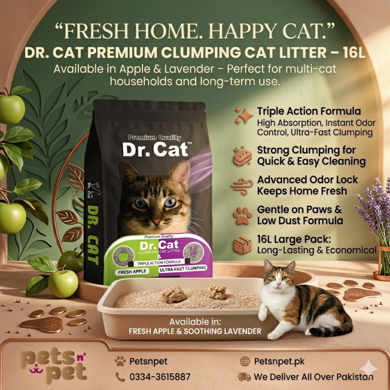 🐱 Dr. Cat Litter 16L – Apple & Lavender Fragrance | Premium Clumping Cat Litter for Superior Odor Control