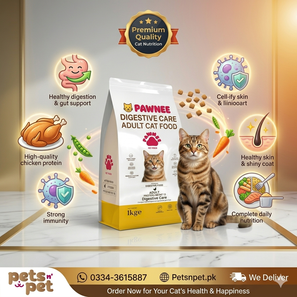 🐱 Pawnee Digestive Care Adult Cat Food Chicken Formula – Complete Digestive Support Dry Food for Adult Cats