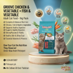 Groove 365 Chicken & Vegetable + Fish & Vegetable Adult Cat Food 1kg Pack – Complete & Balanced Nutrition for Cats