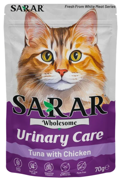 Support your cat's health with Sarar Medicated Jelly Cat Food – Urinary Care & Digestive Care, a specially formulated wet cat food designed to promote a healthy urinary