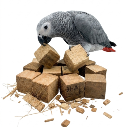 Natural Hardwood Bird Chew Blocks - Cubic Shredding Toys