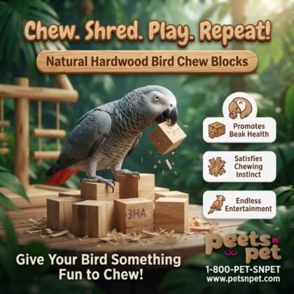 Natural Hardwood Bird Chew Blocks - Cubic Shredding Toys