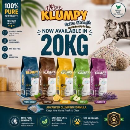 Ultra Klumpy 20L Cat Litter Extra Strength – Multiple Fresh Fragrances for a Cleaner Cat Area