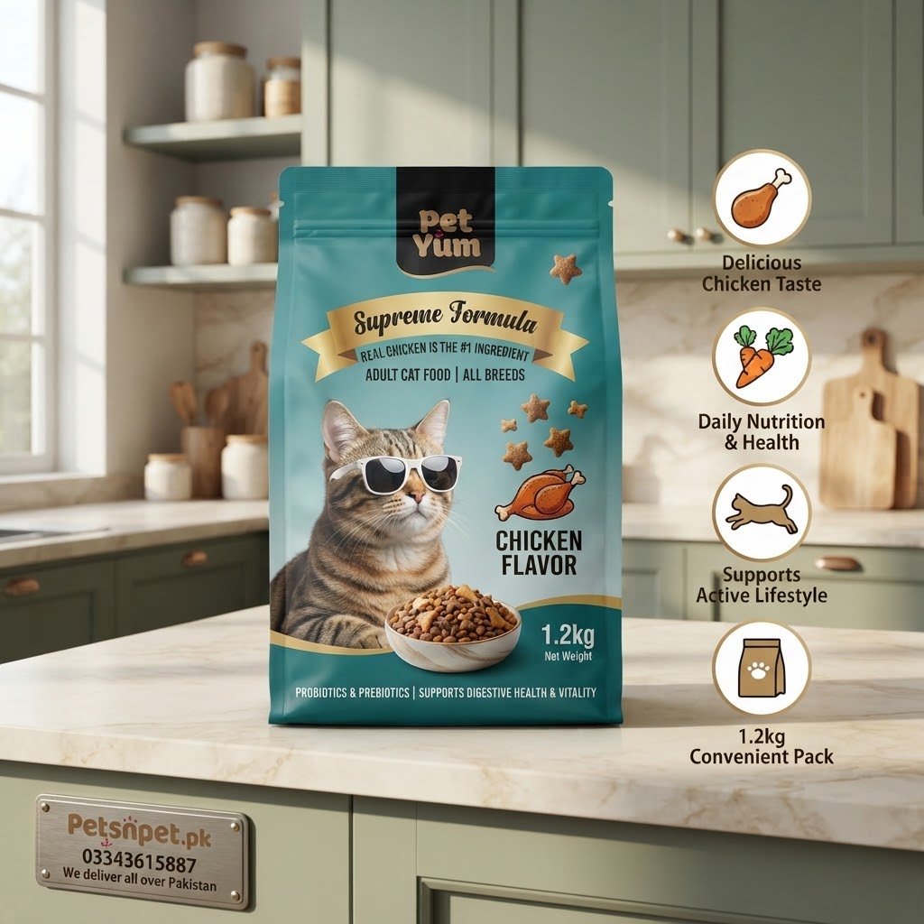 Petyum Cat Food Chicken Flavor 1.2kg – Nutritious Cat Food in Pakistan