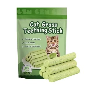 Cat Grass Teething Stick for Teeth and Hairballs