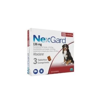 Nexgard Chewable Tablet For Dogs Weight 25-50Kg – 1 Tablet