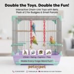 Pack of 2 Interactive Chain-Link Toy with Bell for Budgies & Small Parrots