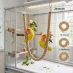 Natural Remp Rope Bird Toy – Flexible Perch & Swing for Parrots & Lovebirds (1ft, 1.5ft, 2ft)