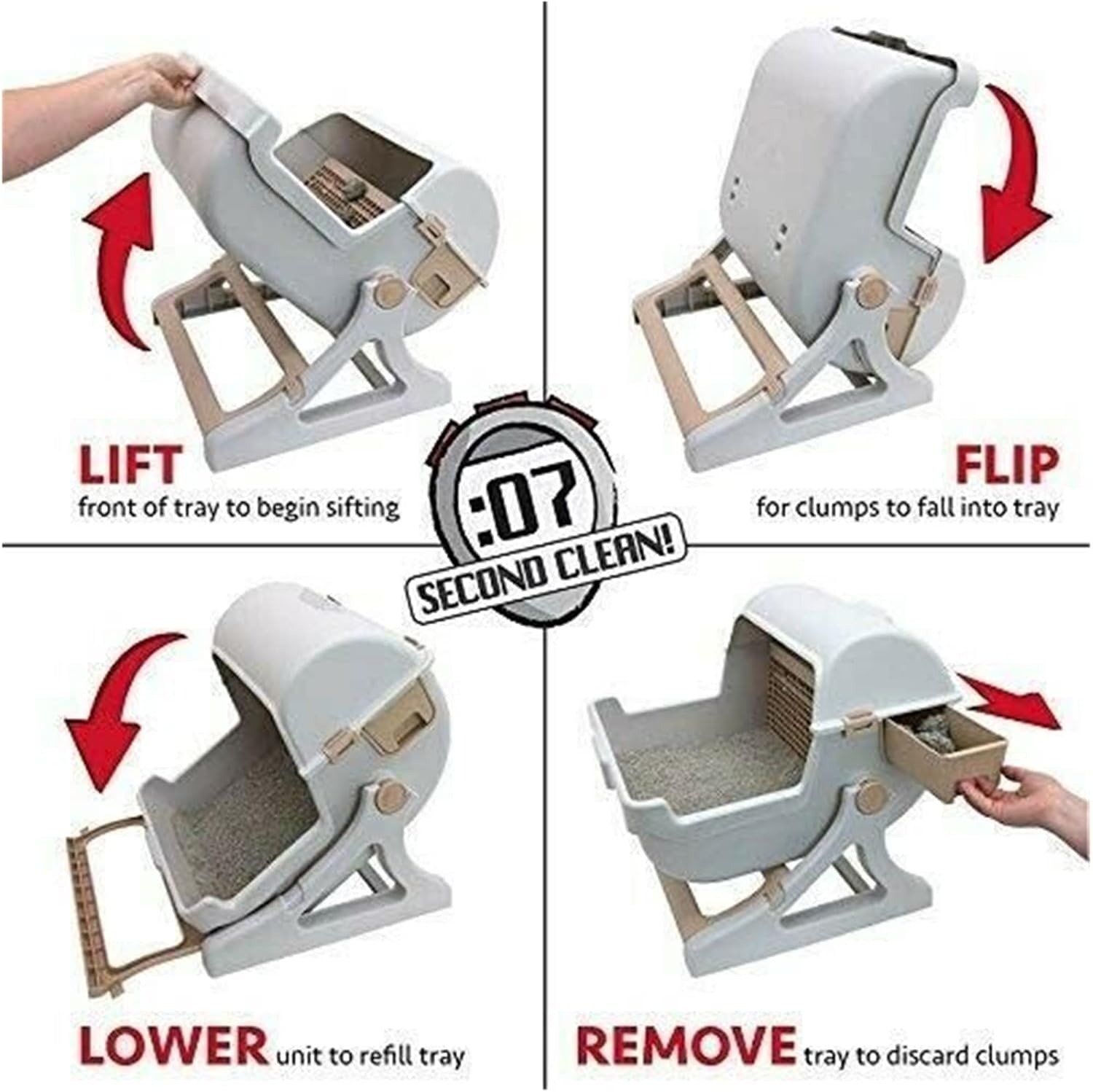 Semi-Automatic Cat Litter Box – Easy-Clean Self-Sifting Litter Tray for Cats - Image 2