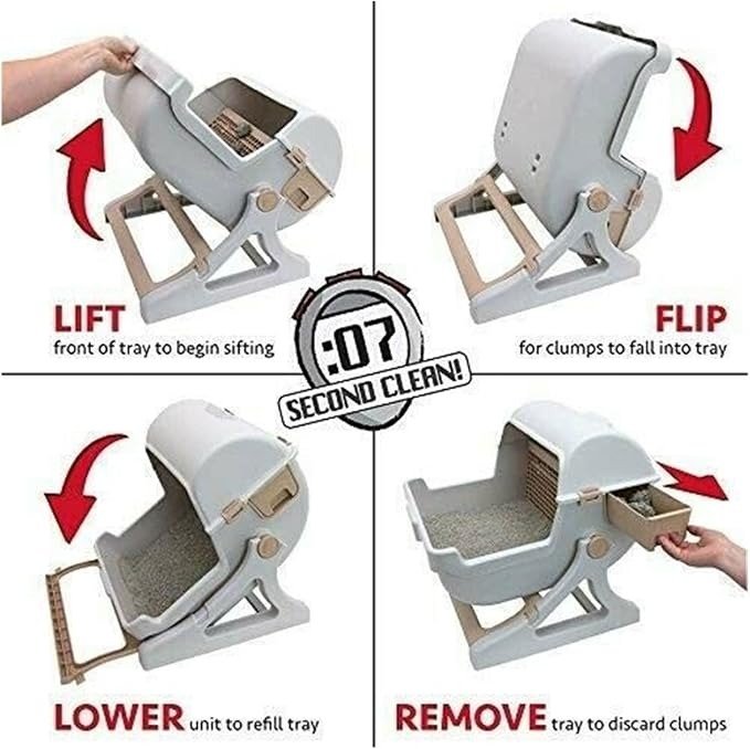 Semi-Automatic Cat Litter Box – Easy-Clean Self-Sifting Litter Tray for Cats - Image 6