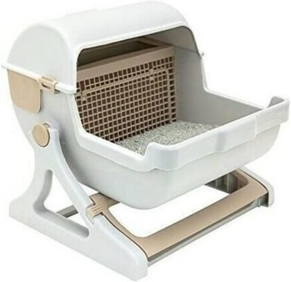 Semi-Automatic Cat Litter Box – Easy-Clean Self-Sifting Litter Tray for Cats