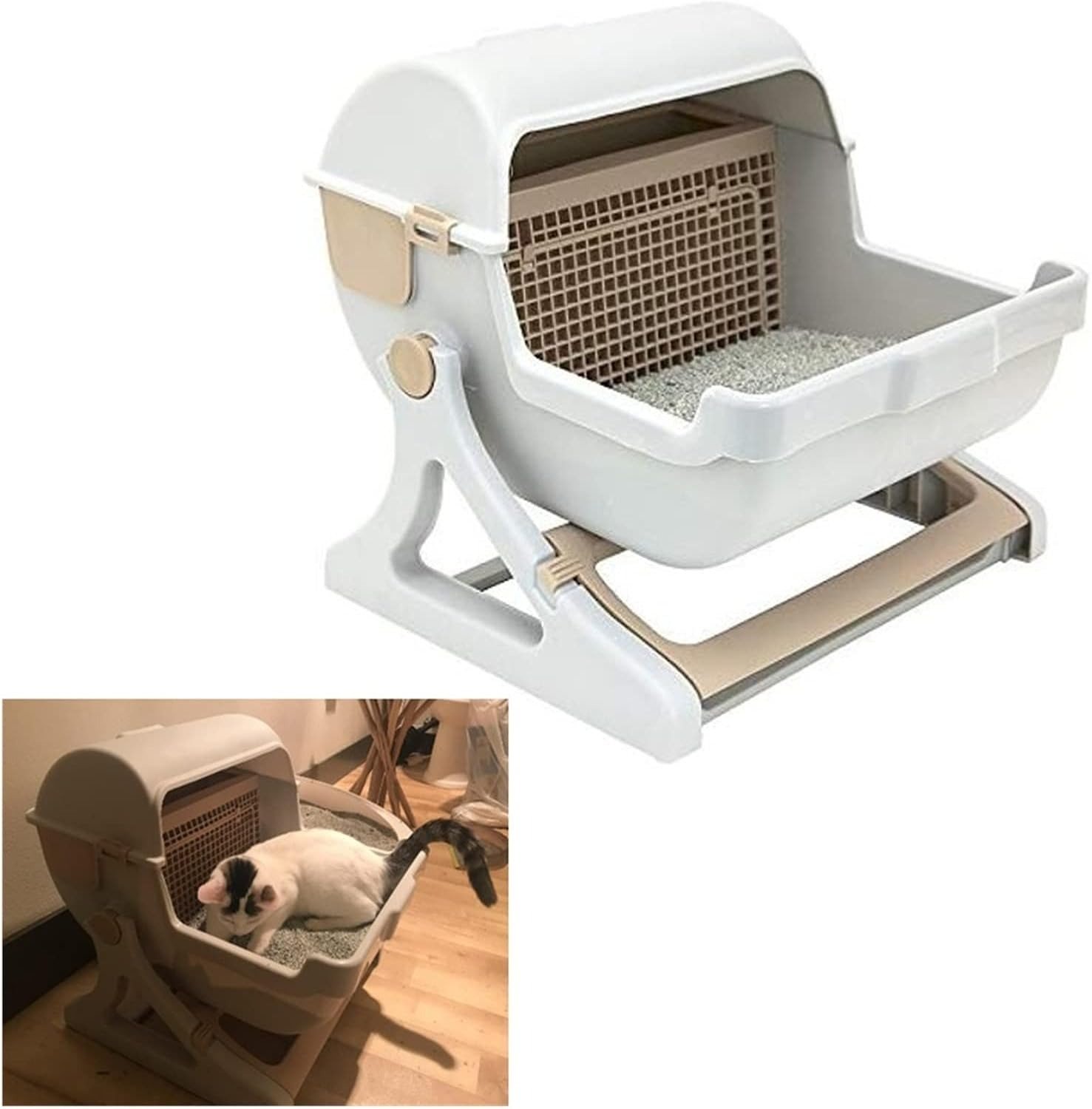 Semi-Automatic Cat Litter Box – Easy-Clean Self-Sifting Litter Tray for Cats - Image 5