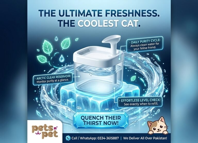 Automatic Cat Water Fountain – Transparent Water Dispenser for Cats & Small Pets