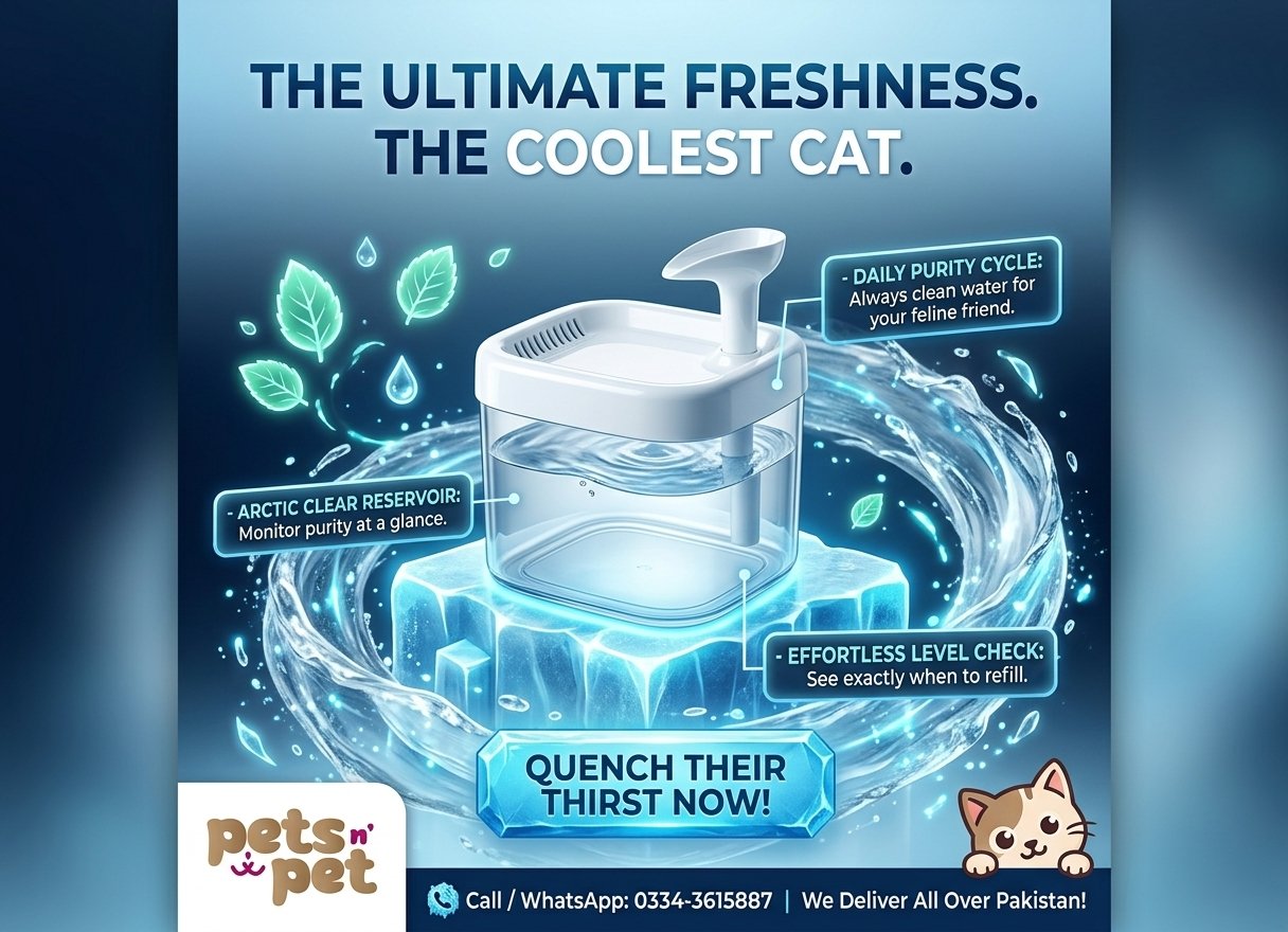 Automatic Cat Water Fountain – Transparent Water Dispenser for Cats & Small Pets